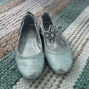 Tory Burch silver flats, size 7